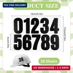 200 Pcs Number Stickers, 20 Sheets 1.5 in Black Vinyl Stick on Numbers, 0-9 Adhe