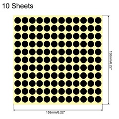 Color adhesive round label 13mm black pack of 1320