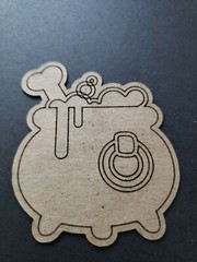 Chipboard Scrapbooking laser scored and cut die cut embellishments Cauldron #1