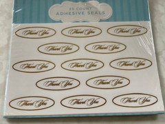 THANK YOU STICKER LABELS OVAL 25 PCS