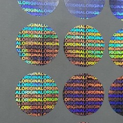 Original/Genuine Hologram Sticker 25mm Round Evident Stickers Silver -10 Sheet