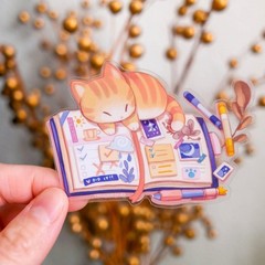 Kitten’s Journal Sticker – Sleeping Cat – Transparent Waterproof Vinyl