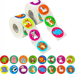 600 round Land Animal Stickers in 16 Designs, Each 1.5″ Diameter