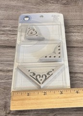 2006 Stripped Chip Chipboard Photo Corners 12 Pieces Lil Davis Designs NEW