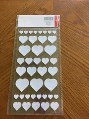MadeForRetail Vinyl Raised Stickers 40 count NIB Decorative Red & Gold Hearts