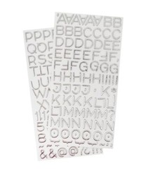 American Crafts Thickers Solid Silver Hardcover Foil Letter Stickers – 3 Pack