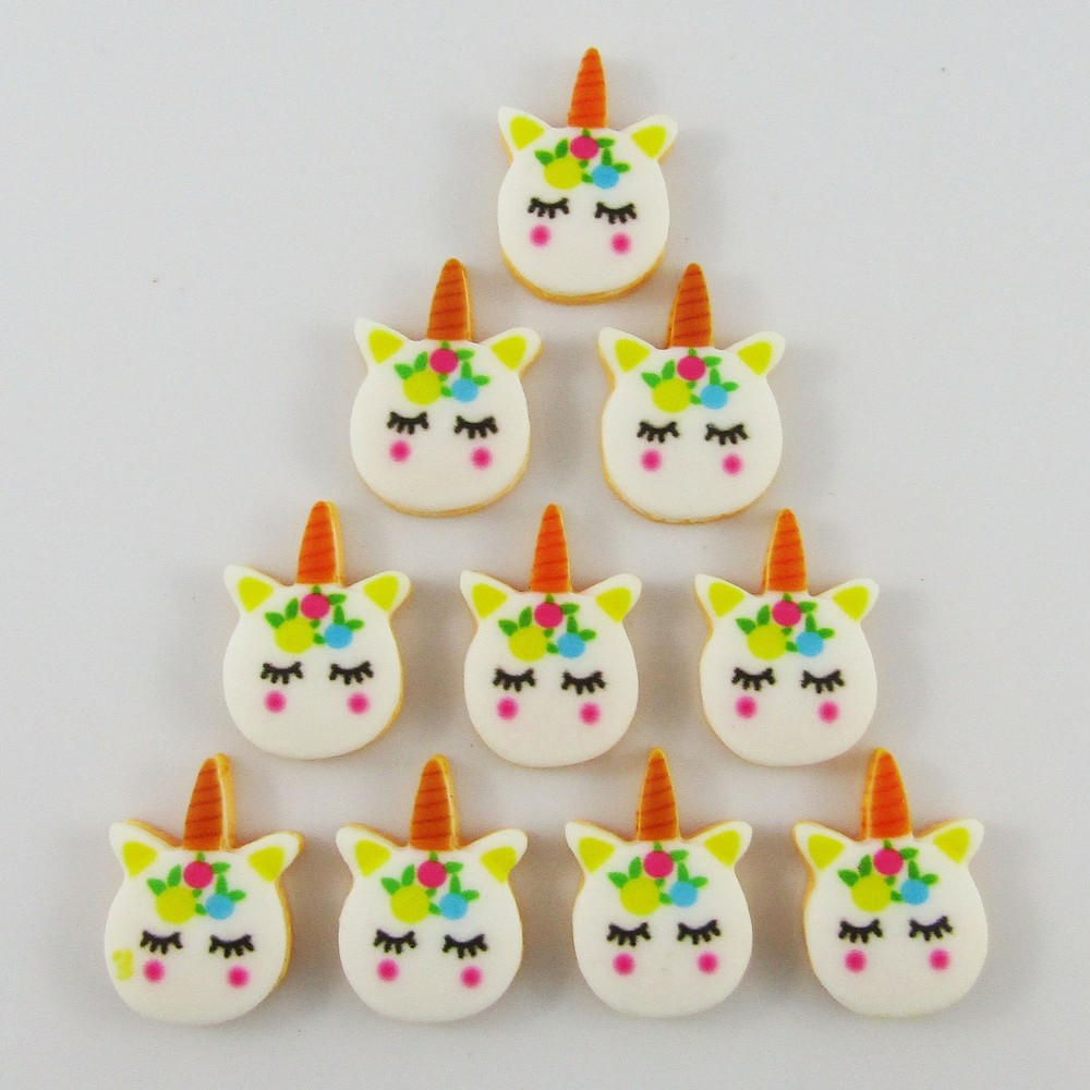 10pcs Resin Sleepy Unicorn Cabochon 22x16mm For Scrapbooking Cards Hair Clips