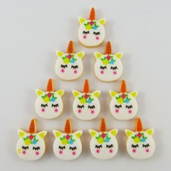 10pcs Resin Sleepy Unicorn Cabochon 22x16mm For Scrapbooking Cards Hair Clips