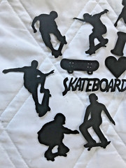 Skateboarding die cuts, Embellishments, Silhouettes..15 pieces/punches