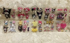 Retro Vintage Kuromi Hello Kitty Melody Stickers Sheet Set (100 Stickers)