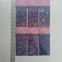 Stickety Doo Da SPACE Stickers Astronaut Rocket Plane Planet LOT-6 NOS Vtg 1997