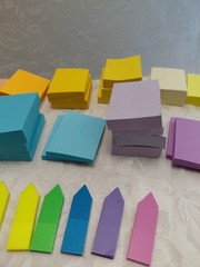 Craft lot set POST IT NOTES Rainbow Pink Green Purple marker tabs memo