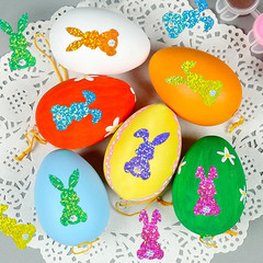 500Pcs Easter Bunny Stickers Roll – 1.5Inch Laser Shape Self-Adhesive Decals