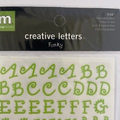 2 Making Memories 7/16” Dot Yellow Funky Lime Creative Letters Alphabet Stickers
