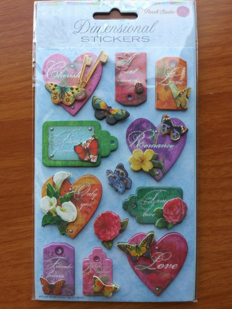 Gifted Line Punch Studio Dimensional Stickers – Hearts and Romance 4″ x 6″