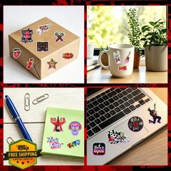 ANONDF 120Pcs Holographic Rock Roll Stickers Guitar