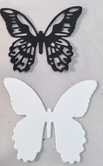 Tim Holt Die Cuts * Mini Detailed Butterfly * 6 Sets * White and Black Cardstock