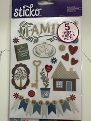Sticko Autocollant Family Icons & Words Flip Pack 148PC Letters Banners Phrases