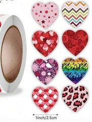 40 PCs Heart Shaped 1 Inch Stickers Multi Colored Envelope Seals Valentines Day