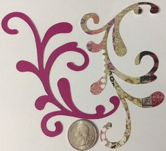 FLOURISH Design Die-Cuts(4pc) 5″x 3″•Card Making•Shape•Swirl •Flower•Garden•Wave