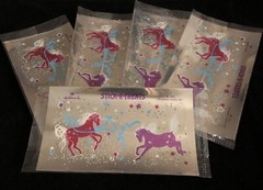 Vtg Hallmark Unicorn Stickers Silver Mylar Foil Razzle Dazzle 1984 Stick-r-Treat
