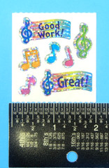 Prismatic Music Notes Encouraging Words Sandylion Sticker Mod Sheet 2″x2″
