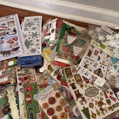 Enormous Christmas Scrapbooking Lot Stickers Buttons Crafting Thousands