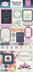 Echo Park Paper MERMAID DREAMS 6×13 Sheet of Chipboard Phrases