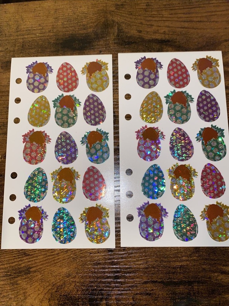 Stickopotamus Scrapbook Stickers Colorful Foil Chocolate Easter Egg New 2 Sheets