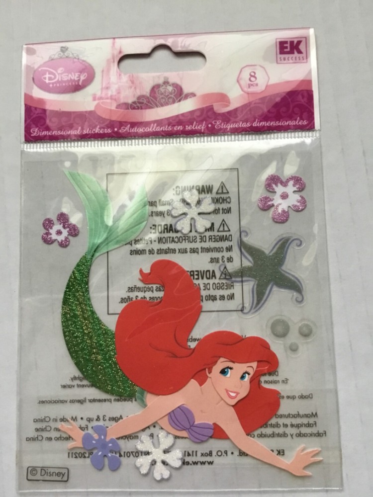 EK SUCCESS Disney Princess Scrapbook Stickers ARIEL STARFISH little mermaid