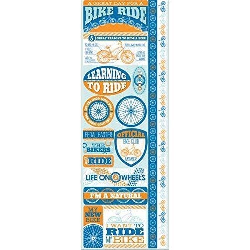 Reminisce Signature Series Cardstock Combo Stickers, 4.25 by 12-Inch, Biking