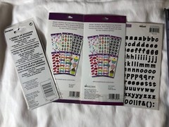 NEW Lot Of 4 Packages Of Stickers Metallic Kisses Lips Alphabet Flowers Sayings