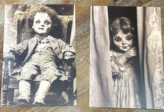 2 Halloween Dark-Gothic Creepy Dolls Junk Journal Card Toppers Scrapbook Supply