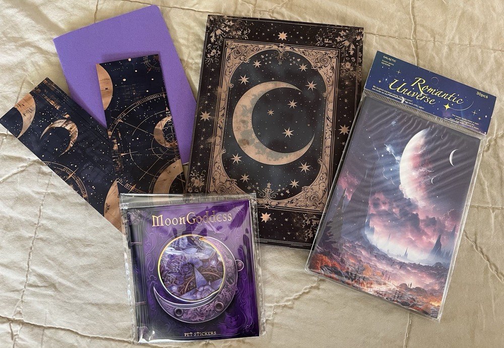 Romantic Universe Moon Stars Witchy Scrapbook Journal Paper Book Pet Stickers