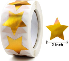 Foil Gold Star Stickers, 2 Inch Glitter Metallic Stars Self Adhesive Labels – Sh