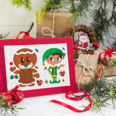 48Pcs Christmas Make a Face Sticker Sheets Kids DIY Party Favor Crafts Xmas Fun!