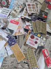 HUGE LOT Scrapbook Stickers Junk Journal Craft Fabscaps Clear Shaker Crystal