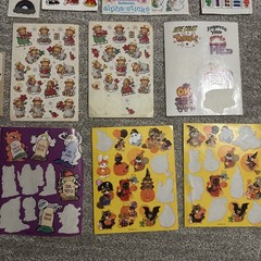 VTG 1980s Sticker Lot Fuzzy Puffy Hologram Halloween BW3 Lisa Frank Heathcliff +