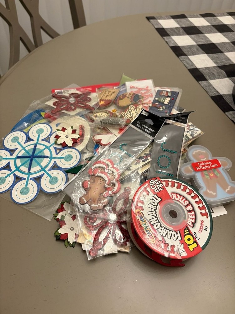 Large Christmas Scrapbooking and Crafting Embellishment Lot