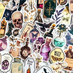 Vintage Medieval Apothecary Potion Labels Stickers – 100 Pcs Gothic Dark Dark…