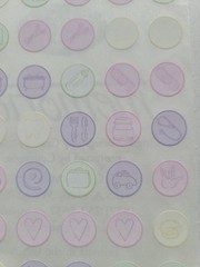 Creative Memories Baby Milestone Round Icon Pastel Pink Lavender Stickers