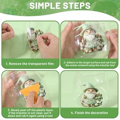 GLOBLELAND 18 Sheets Gnome Rub on Transfer 3.9 x 3.6 inches, Mixed Color