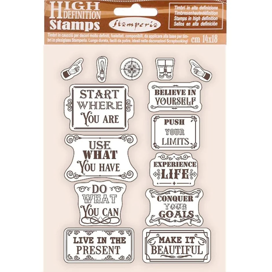 Stamperia Rubber Stamps – HIGH DEFINATION -VAGABOND QUOTES – WTKCC208