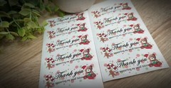 Custom Cute christmas theme Thank you sticker (1×2 5/8 «) 100 ct thank you label