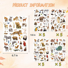 Wild Animals Stickers 750 Count Jungle Safari Woodland Zoo Creatures