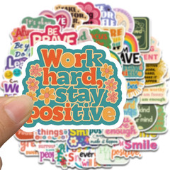 Motivational Quote Stickers 10 Pack Random Mix Positive Affirmation Glossy Large