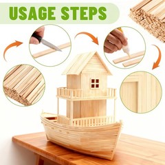 300pcs 15.7×0.35 Inch Strong Natural Bamboo Sticks, Wooden Craft Sticks, Extr…
