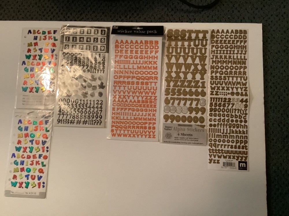 6 Stickopotamus sticker Sheets Lot Multiple Alpha Letters & Numbers stickers