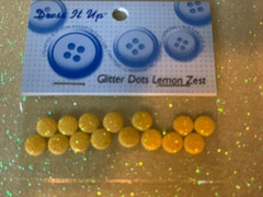RECOLLECTIONS SMALL SIZE ADHESIVE BRIGHT YELLOW GLITTER DOTS 14PC GLITTER YELLOW