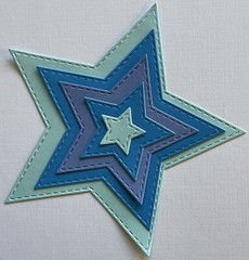 RED,WHITE & BLUE STITCHED STAR Die-Cuts(15pc)Fourth Of July•Independence•America